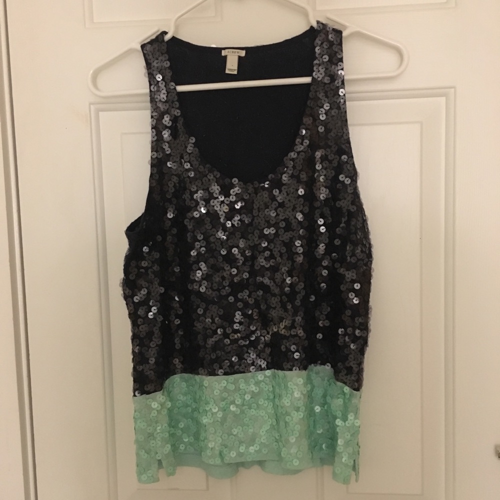 Sequin JCrew shell
